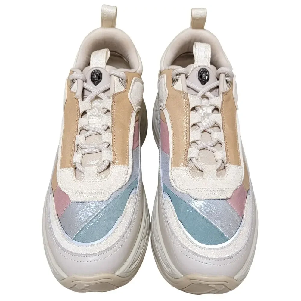 Kurt Geiger Women Kensington Pump Sneakers Size US 11 EU 42 Metal Combo Leather